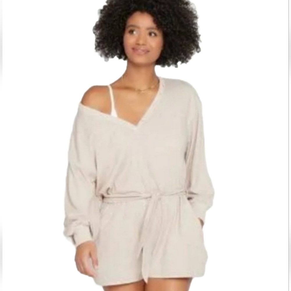 L*SPACE Saturdays Relaxed Romper In Beige Size Small